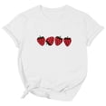 thumbnail image 1 of Jamsmile Women Tshirts Casual Loose Embroidery Strawberry Crewneck Tee Shirts Short Sleeve Tops Comfort Summer T-Shirts, 1 of 3