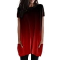 thumbnail image 1 of Jamsmile Women Tshirts Long Tops Summer Loose Pullovers Round Neck T-Shirts Short Sleeve Tunic Tee Shirt With Pockets Tops, 1 of 5