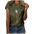 thumbnail image 1 of Jamsmile Women Tshirts Summer Casual Letters Print T Shirts O-Neck Short Sleeve Tee Tops Casual Tunic Graphic Tee Shirts, 1 of 3