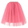 thumbnail image 1 of Jamsmile Women Tulle Skirts Carnival Mesh Layered Pleated Gauze Knee Length Tutu Dancing Short Prom Party Long Skirts, 1 of 2