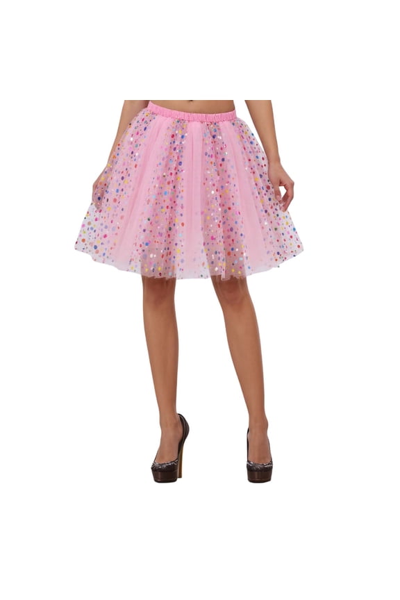 Women Tulle Skirts Flowy Layered Mesh Party Performance Dance Tutu Skirts Casual Beach Short Prom Party Skirts