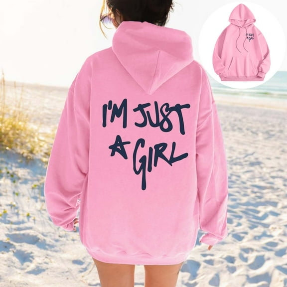 Jamsmile Women Zipper Hoodies Solid Color Loose Hooded Zipper Long Sleeve Jackets Oversized Loose Fit Casual Fall Outerwear