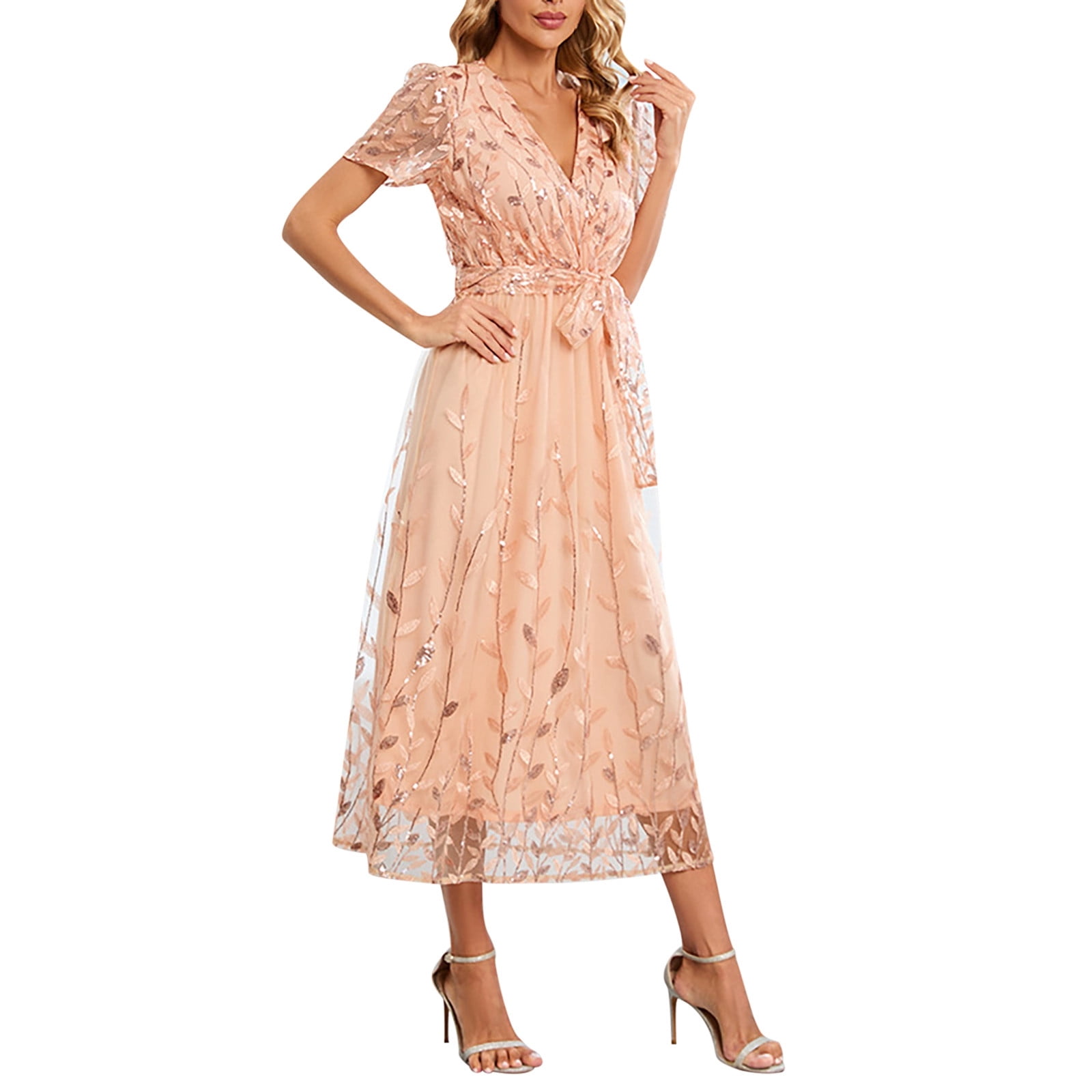 knee length dresses for ladies Star Shining Bright Lace Up Glitter Mesh Mini Dress
