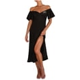 thumbnail image 1 of Jamsmile Womens Dress Summer Short Sleeve Off Shoulder V Neck Backless High Split Dresses Chic Summer Party Dress, 1 of 8