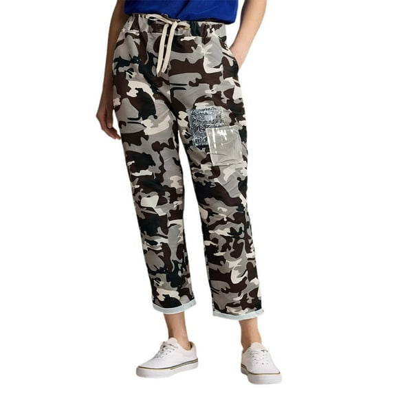 Jamsmile Womens Pants Casual Loose Camouflage Print Spring Summer Casual Washable Comfort Stretchy Cropped Trousers