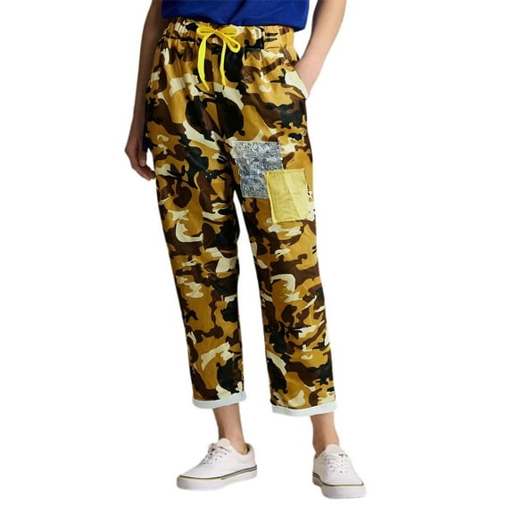 Jamsmile Womens Pants Casual Loose Camouflage Print Spring Summer Casual Washable Comfort Stretchy Cropped Trousers