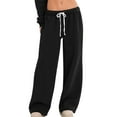 thumbnail image 1 of Jamsmile Womens Pants High Waisted Lined Jogger Solid Color Drawstring Casual Sweatpants With Pockets Straight Wide Leg Pants, 1 of 4