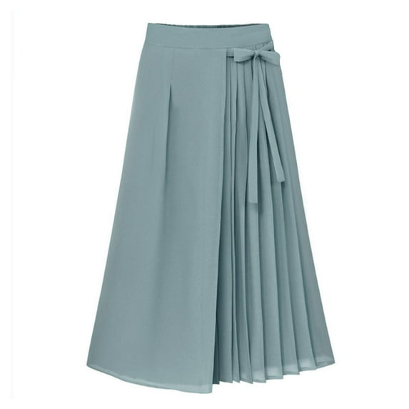 Jamsmile Womens Pleated Chiffon Trousers Large Size Elastic Waist Casual Pants Pant Skirts