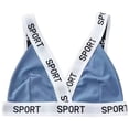 thumbnail image 1 of Jamsmile Womens T-Shirt Bras Ribbed Letter Print Triangle Bralette Seamless Comfort Bra Stretchy Soft Wireless Bralette Daily Wear, 1 of 3