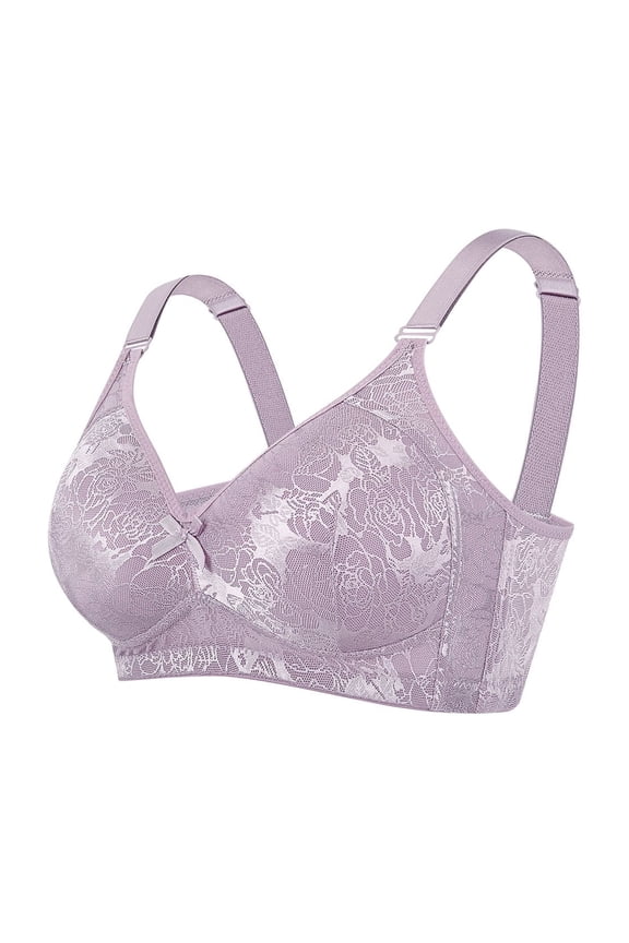 Womens T-Shirt Bras Wireless Floral Lace Supportive Bras Seamless Comfort Full Coverage Non Padded Sleep T Shirts