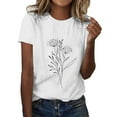 thumbnail image 1 of Jamsmile Womens Tshirts Summer Casual Dandelion Print Comfortable Round Neck Short Sleeve Loose Beach Athletic Tee Shirts, 1 of 4