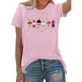 thumbnail image 1 of Jamsmile Womens Tshirts Summer Casual Loose Ice Cream Print Crewneck Short Sleeve Tops Comfort Tee Shirts Casual Graphic Athletic Tees, 1 of 4