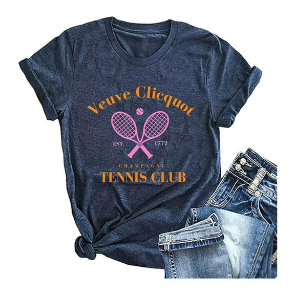 Jamsmile Womens Tshirts Summer Graphic Tennis Print Cotton Short Sleeve Tops Tshirts Oversized Athletic Ladies Basic Loose Tees Shirts