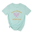 thumbnail image 1 of Jamsmile Womens Tshirts Summer Graphic Tennis Print Cotton Short Sleeve Tops Tshirts Oversized Athletic Ladies Basic Loose Tees Shirts, 1 of 2