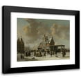 thumbnail image 1 of Jan Abrahamsz. Beerstraten 17x15 Black Modern Framed Museum Art Print Titled - The Paalhuis and the Nieuwe Brug, Amsterdam, in the Winter (1640 - 1666), 1 of 5