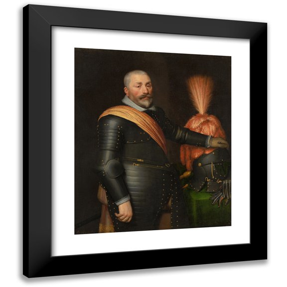Jan Anthonisz van Ravesteyn 12x14 Black Modern Framed Museum Art Print Titled - Portrait of an Officer (1612)