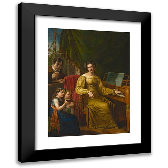 Jan Antoni Blank 11x14 Black Modern Framed Museum Art Print Titled - Self-Portrait with the Family (1825)