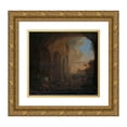 thumbnail image 1 of Jan Asselijn 21x20 Gold Ornate Framed and Double Matted Museum Art Print Titled - Drovers with Cattle Under an Arch of the Colosseum in Rome (1640 - 1652), 1 of 4