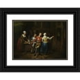 thumbnail image 1 of Jan Baptist Lambrechts 14x11 Black Ornate Wood Framed Double Matted Museum Art Print Titled: Dancing in Front of a Tavern (C. 1720), 1 of 5