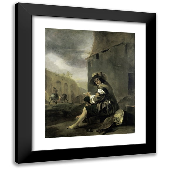 Jan Baptist Weenix 20x24 Black Modern Framed Museum Art Print Titled - Roman Tinker (ca. 1656)