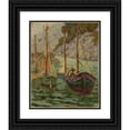 thumbnail image 1 of Jan Bohuszewicz 20x24 Black Ornate Framed Double Matted Museum Art Print Titled: Port in Camogli at Dusk (1921), 1 of 5
