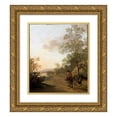 thumbnail image 1 of Jan Both 12x14 Gold Ornate Wood Frame and Double Matted Museum Art Print Titled - Road by the Edge of a Lake, 1 of 4