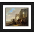 thumbnail image 1 of Jan Both 24x20 Black Ornate Framed Double Matted Museum Art Print Titled: Street Scene Placed Among Roman Ruins (1640 - 1652), 1 of 5