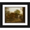 thumbnail image 1 of Jan Both 24x20 Black Ornate Framed Double Matted Museum Art Print Titled: Street with Drawbridge, 1 of 5