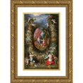 thumbnail image 1 of Jan Brueghel The Elder 11x14 Gold Ornate Wood Frame and Double Matted Museum Art Print Titled - Garland of Fruit Surrounding a Depiction of Cybele Receiving Gifts from Personifications of th, 1 of 4