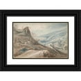 thumbnail image 1 of Jan Brueghel The Elder 24x17 Black Ornate Framed Double Matted Museum Art Print Titled: Mountainous Landscape with Village in Valley and Distant&nbsp;View (17th&nbsp;Century), 1 of 5