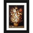 thumbnail image 1 of Jan Brueghel the Younger 23x32 Black Ornate Wood Framed with Double Matting Museum Art Print Titled - A Crown Imperial, a Peony and Other Flowers, 1 of 4