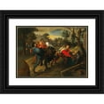thumbnail image 1 of Jan Brueghel the Younger 24x18 Black Ornate Framed Double Matted Museum Art Print Titled: Tobias and the Angel, 1 of 5