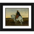 thumbnail image 1 of Jan Chełmiński 24x19 Black Ornate Framed Double Matted Museum Art Print Titled: Oriental Rider on a White Horse (1873), 1 of 5