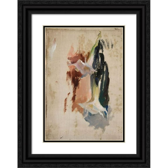 Jan Ciągliński 11x14 Black Ornate Wood Framed Double Matted Museum Art Print Titled: Study of a Flower