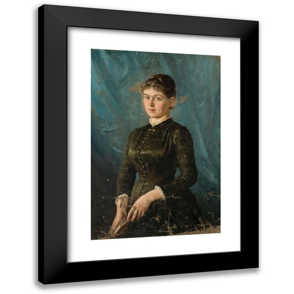 Jan Ciągliński 13x18 Black Modern Framed Museum Art Print Titled - Portrait of a Young Lady