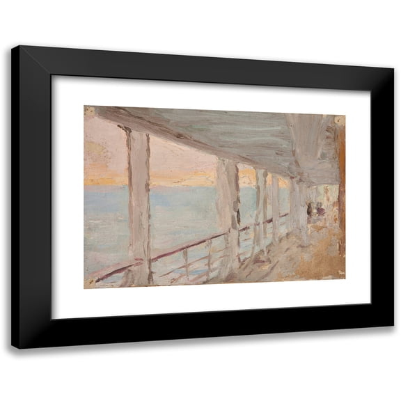 Jan Ciągliński 14x11 Black Modern Framed Museum Art Print Titled - Corinth (On Board the Bohemia) (1910)