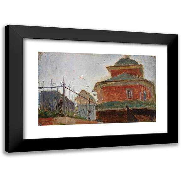 Jan Ciągliński 14x11 Black Modern Framed Museum Art Print Titled - Smolensk, Tomb of Gogoliński (1896)