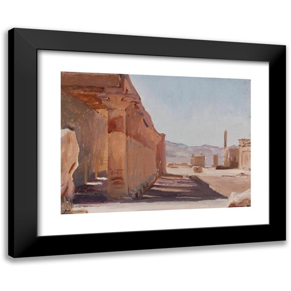 Jan Ciągliński 14x11 Black Modern Framed Museum Art Print Titled - Temple. from the Journey to Egypt (1903)