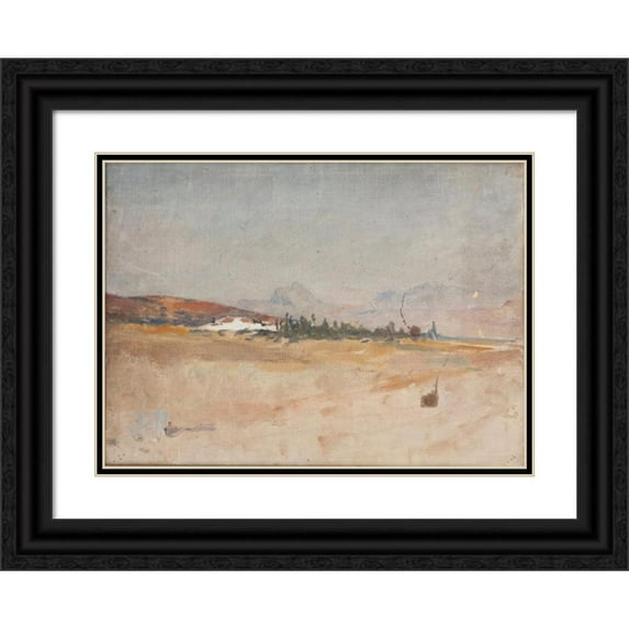 Jan Ciągliński 14x11 Black Ornate Wood Framed Double Matted Museum Art Print Titled: Antequera (1899)