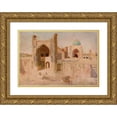 thumbnail image 1 of Jan Ciągliński 14x11 Gold Ornate Wood Frame and Double Matted Museum Art Print Titled - Kalan Mosque in Bukhara. from the Journey to Turkestan (1912), 1 of 4