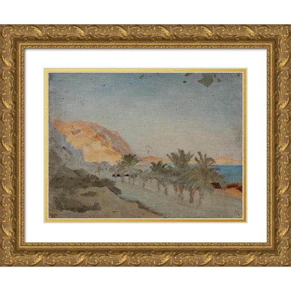 Jan Ciągliński 14x11 Gold Ornate Wood Frame and Double Matted Museum Art Print Titled - Spain (Alicante) (1899)