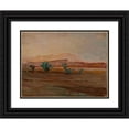thumbnail image 1 of Jan Ciągliński 14x12 Black Ornate Wood Framed Double Matted Museum Art Print Titled: Sahara (Desert After a Rain) (1909), 1 of 5