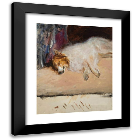 Jan Ciągliński 15x18 Black Modern Framed Museum Art Print Titled - Study of a Sleeping Dog for the “Portrait of Prince Golitsyn” (1910)