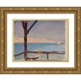 thumbnail image 1 of Jan Ciągliński 18x14 Gold Ornate Wood Frame and Double Matted Museum Art Print Titled - View of Constantinople from the Ship. from the Journey to Constantinople (1893), 1 of 4