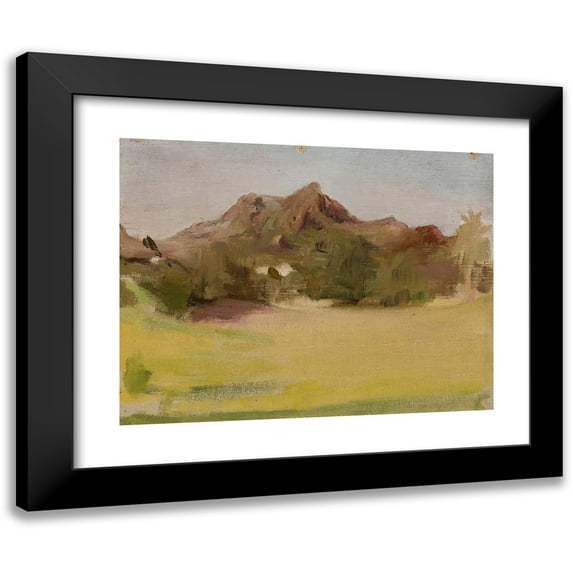 Jan Ciągliński 18x15 Black Modern Framed Museum Art Print Titled - Mountain Landscape. from the Journey to India (1907)