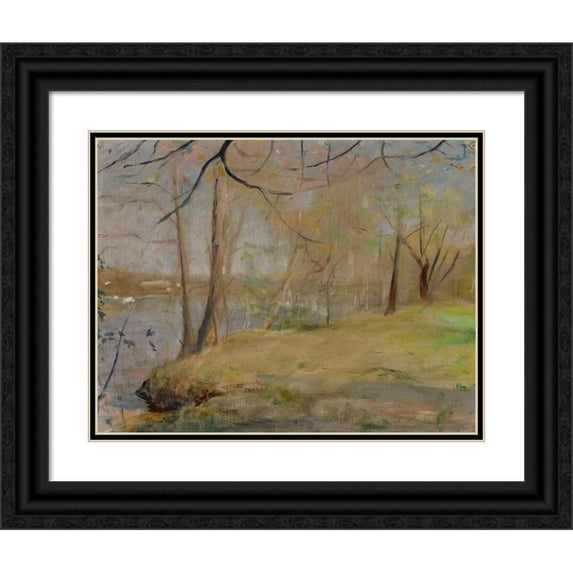 Jan Ciągliński 18x15 Black Ornate Wood Framed Double Matted Museum Art Print Titled - Study from Maryino
