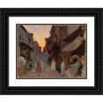 thumbnail image 1 of Jan Ciągliński 18x15 Black Ornate Wood Framed Double Matted Museum Art Print Titled - Tanjore - Street. from the Journey to India (1907), 1 of 5