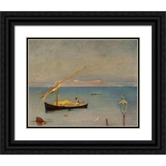 Jan Ciągliński 18x15 Black Ornate Wood Framed Double Matted Museum Art Print Titled - That Bosphorus (1899)
