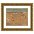 thumbnail image 1 of Jan Ciągliński 18x15 Gold Ornate Wood Frame and Double Matted Museum Art Print Titled - Graveyard in the Desert. from the Journey to Egypt (1903), 1 of 4