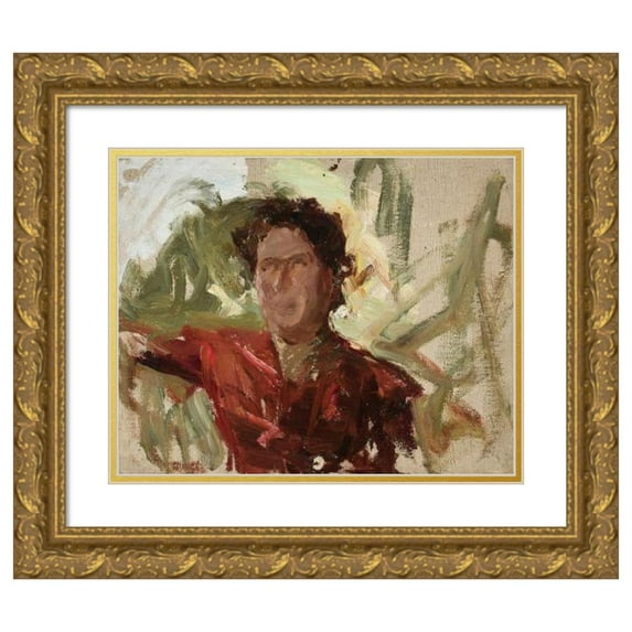Jan Ciągliński 18x15 Gold Ornate Wood Frame and Double Matted Museum Art Print Titled - Singer Alina Dore (1909)